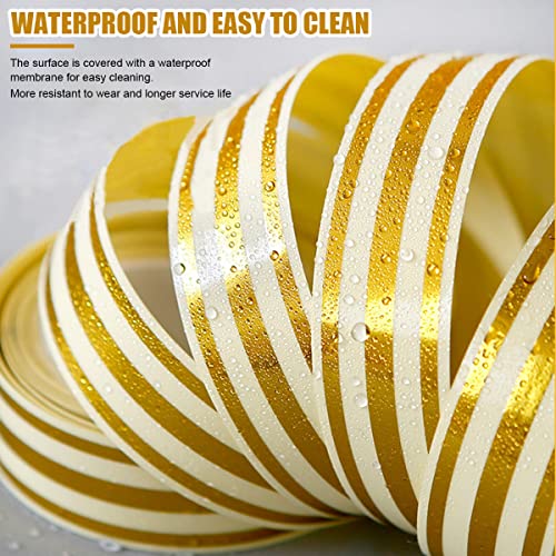 HASTHIP 5M Golden Tile Gap Tape, Home Tile Sticker Waterproof Tape PVC Self Adhesive Tape Ceramic Tile Gap Tape for Detailing Wall, Floor Tile Gap, Cabinetry (2.5CM*5M) HASTHIP 5M Golden Tile Gap Tape, Home Tile Sticker Waterproof Tape PVC Self Adhesive Tape Ceramic Tile Gap Tape for Detailing Wall, Floor Tile Gap, Cabinetry (2.5CM*5M)
